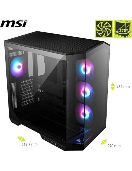 MSI MAG PANO M100R PZ ARGB Semi Torre Doble Cristal Templado USB-C Negra