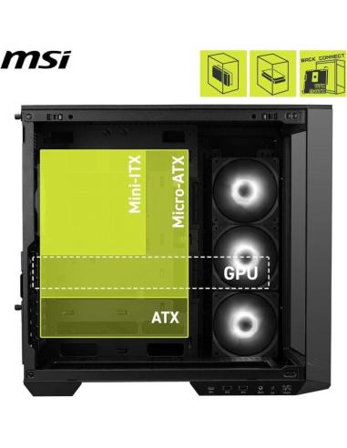 MSI MAG PANO M100R PZ ARGB Semi Torre Doble Cristal Templado USB-C Negra