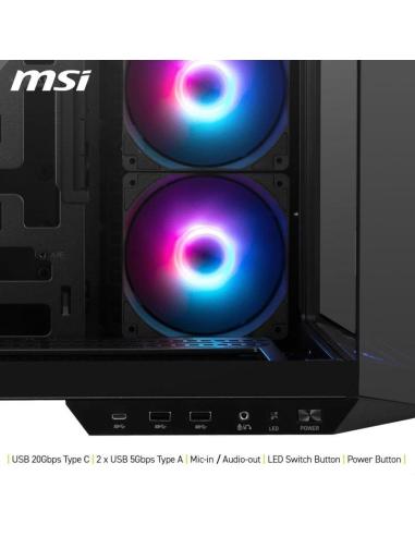 MSI MAG PANO M100R PZ ARGB Semi Torre Doble Cristal Templado USB-C Negra