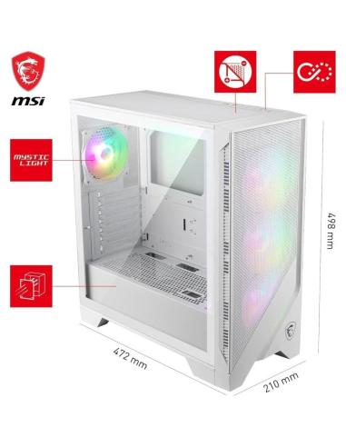 MSI MAG FORGE 320R AIRFLOW ARGB Mid Tower mATX Cristal Templado USB 3.2 Blanca