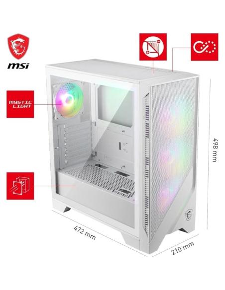 MSI MAG FORGE 320R AIRFLOW ARGB Mid Tower mATX Cristal Templado USB 3.2 Blanca