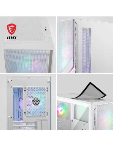 MSI MAG FORGE 320R AIRFLOW ARGB Mid Tower mATX Cristal Templado USB 3.2 Blanca