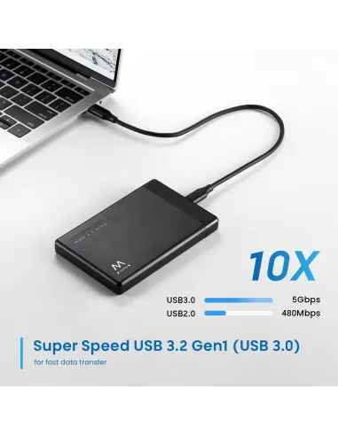 Ewent EW7073 Carcasa para Disco Duro HDD/SSD 2.5" USB-C Negro