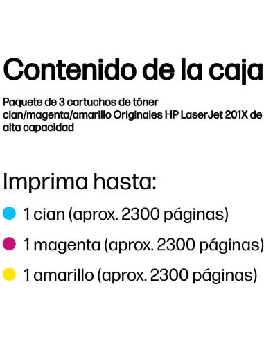 HP 201X CF253XM Tóner Tricolor