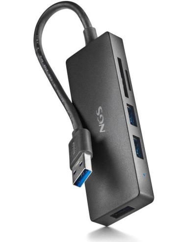 NGS iHub Reader Hub USB-A a USB-A/microSD/SD Negro