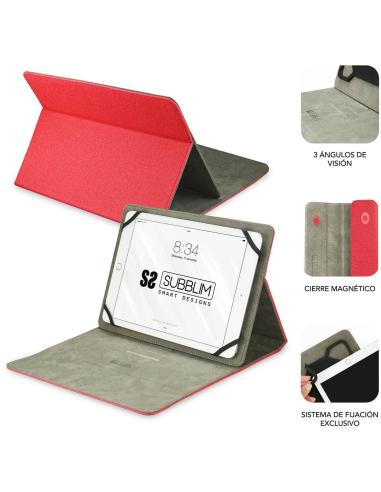 Subblim Clever Stand Funda para Tablet de 10.1" Roja