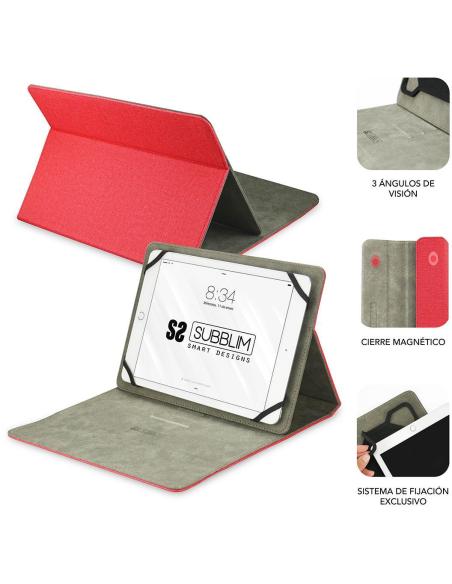 Subblim Clever Stand Funda para Tablet de 10.1" Roja