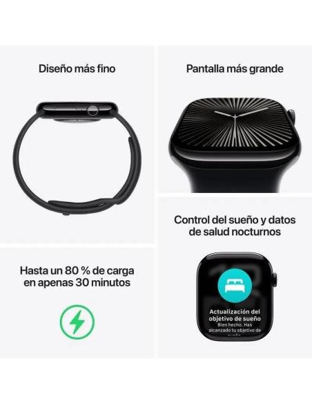 Apple Watch Series 10 GPS + Cellular 46mm Caja Titanio Gris con Correa Deportiva Negra S/M