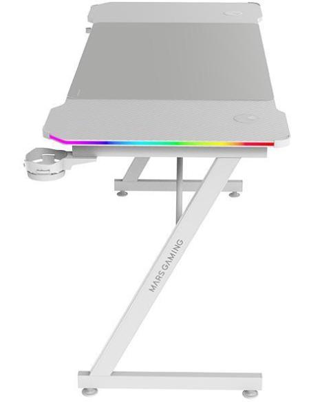 Mars Gaming MGD-X140RGB Mesa Ergonómica ARGB Mando Alfombrilla XXL Soportes Externos 140x60cm Blanco
