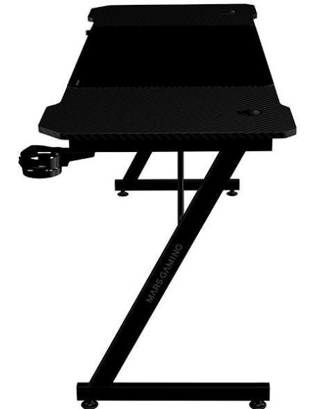 Mars Gaming MGD-X160 Mesa Ergonómica Alfombrilla XXL Soporte Auriculares y Bebida 160x60cm Negro