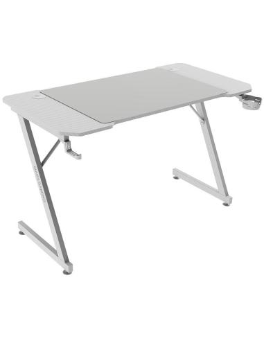 Mars Gaming MGD-X120 Mesa Ergonómica Alfombrilla XXL Soporte Auriculares y Bebida 120x60cm Blanca