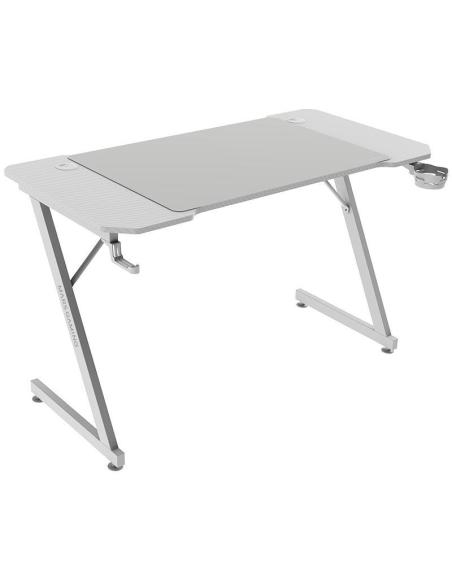 Mars Gaming MGD-X120 Mesa Ergonómica Alfombrilla XXL Soporte Auriculares y Bebida 120x60cm Blanca
