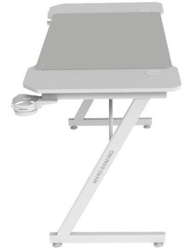 Mars Gaming MGD-X120 Mesa Ergonómica Alfombrilla XXL Soporte Auriculares y Bebida 120x60cm Blanca