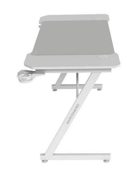 Mars Gaming MGD-X120 Mesa Ergonómica Alfombrilla XXL Soporte Auriculares y Bebida 120x60cm Blanca