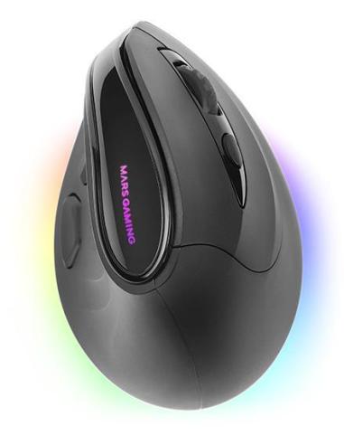 Mars Gaming MM-SK Ratón Gaming Inalámbrico Vertical Ergonómico RGB Chroma 8400DPI Tri-Mode Negro