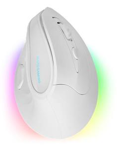 Mars Gaming MM-SK Ratón Gaming Inalámbrico Vertical Ergonómico RGB Chroma 8400DPI Tri-Mode Blanco