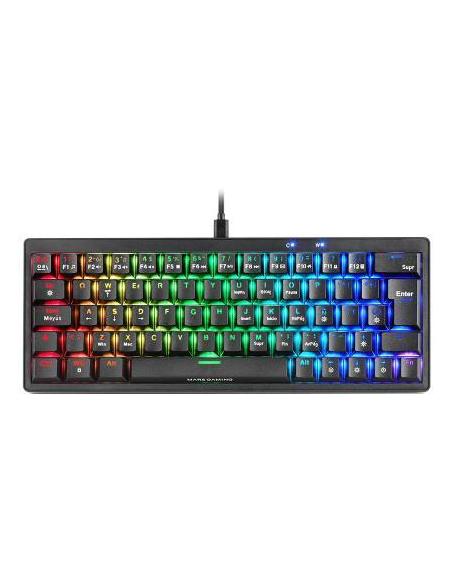 Mars Gaming MKMINIPRO Teclado Mecánico RGB 60% Switch Silencioso Negro