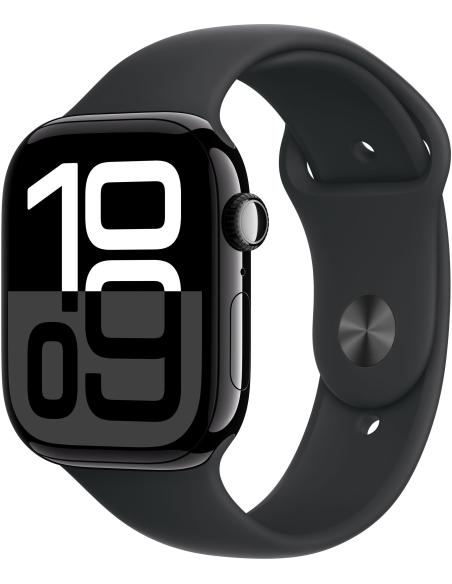 Apple Watch Series 10 GPS + Cellular 46mm Caja Aluminio Negro Azabache y Correa Deportiva Negra S/M