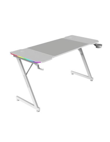 Mars Gaming MGD-X140RGB Mesa Ergonómica ARGB Mando Alfombrilla XXL Soportes Externos 140x60cm Blanco