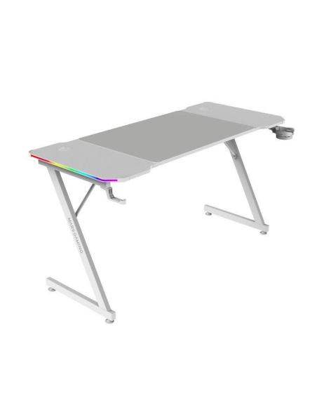 Mars Gaming MGD-X140RGB Mesa Ergonómica ARGB Mando Alfombrilla XXL Soportes Externos 140x60cm Blanco