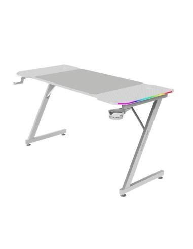 Mars Gaming MGD-X140RGB Mesa Ergonómica ARGB Mando Alfombrilla XXL Soportes Externos 140x60cm Blanco