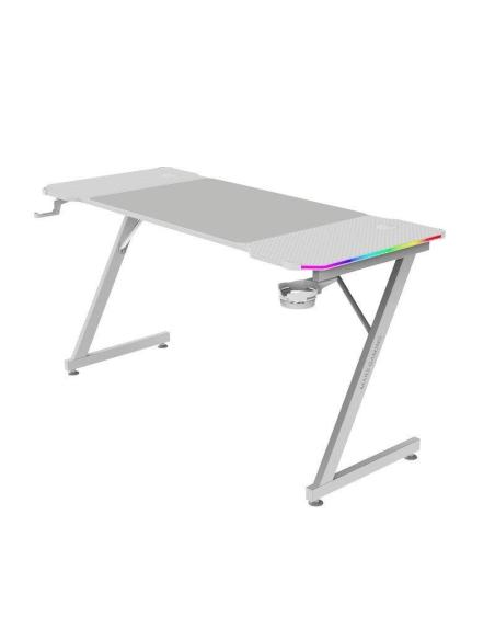 Mars Gaming MGD-X140RGB Mesa Ergonómica ARGB Mando Alfombrilla XXL Soportes Externos 140x60cm Blanco