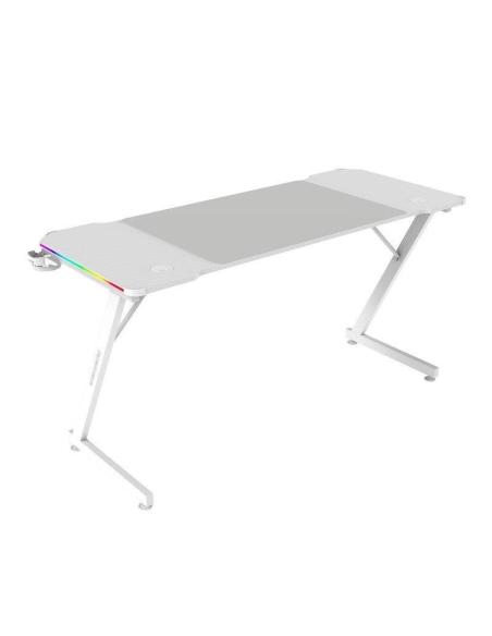 Mars Gaming MGD-X140RGB Mesa Ergonómica ARGB Mando Alfombrilla XXL Soportes Externos 140x60cm Blanco
