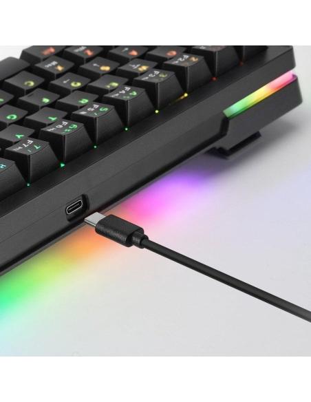 Mars Gaming MKMINIPRO Teclado Mecánico RGB 60% Switch Silencioso Negro