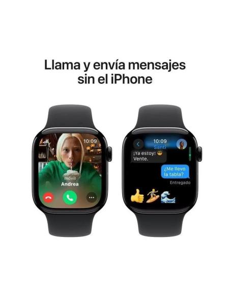 Apple Watch Series 10 GPS + Cellular 46mm Caja Aluminio Negro Azabache y Correa Deportiva Negra S/M