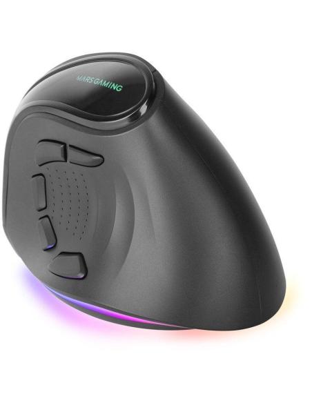 Mars Gaming MM-SK Ratón Gaming Inalámbrico Vertical Ergonómico RGB Chroma 8400DPI Tri-Mode Negro