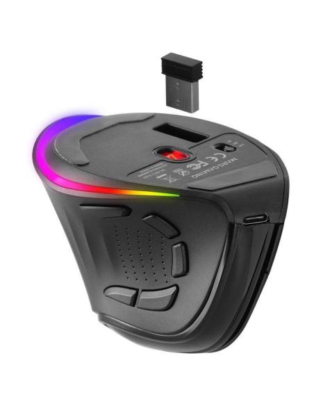 Mars Gaming MM-SK Ratón Gaming Inalámbrico Vertical Ergonómico RGB Chroma 8400DPI Tri-Mode Negro