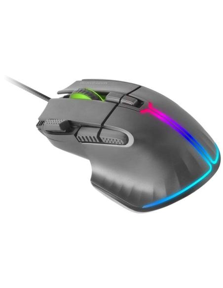 Mars Gaming MM-XT Ratón Gaming RGB Ergonómico con Reposa Pulgar 12800DPI Switches Huano Negro