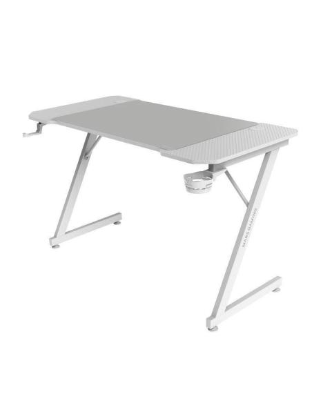 Mars Gaming MGD-X120 Mesa Ergonómica Alfombrilla XXL Soporte Auriculares y Bebida 120x60cm Blanca