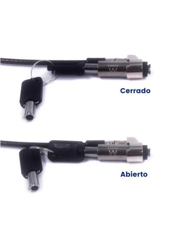 Ewent EW1239 Cable de Seguridad con Llave Negro