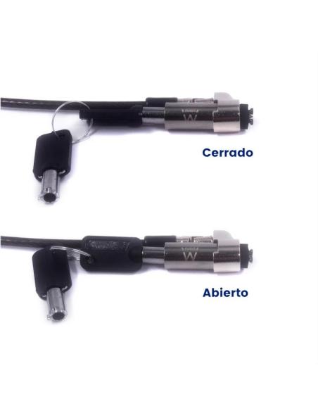 Ewent EW1239 Cable de Seguridad con Llave Negro