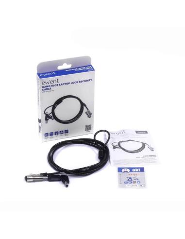 Ewent EW1239 Cable de Seguridad con Llave Negro