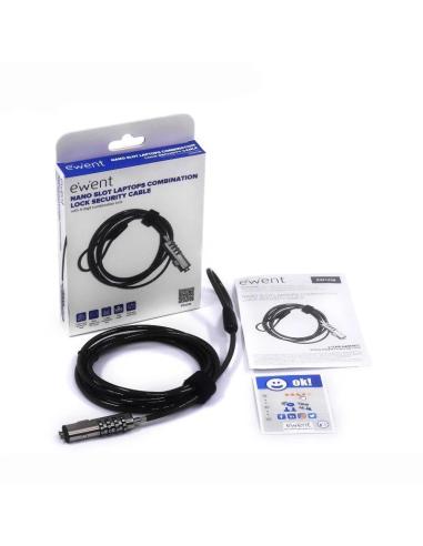 Ewent EW1238 Cable de Seguridad por Combinación Negro