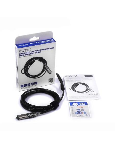 Ewent EW1238 Cable de Seguridad por Combinación Negro