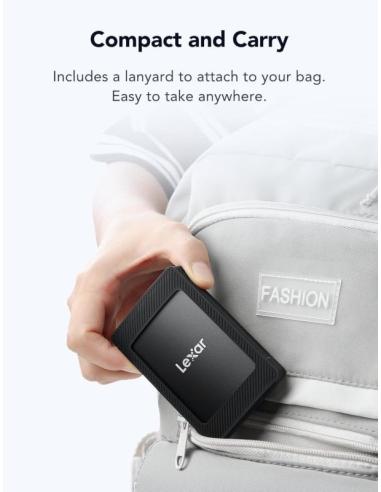 Lexar SL500M Disco SSD Externo 1TB USB-C 3.2 Gen2x2 Negro