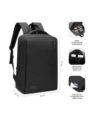 Subblim City Backpack Mochila para Portátil hasta 15.6" Negra