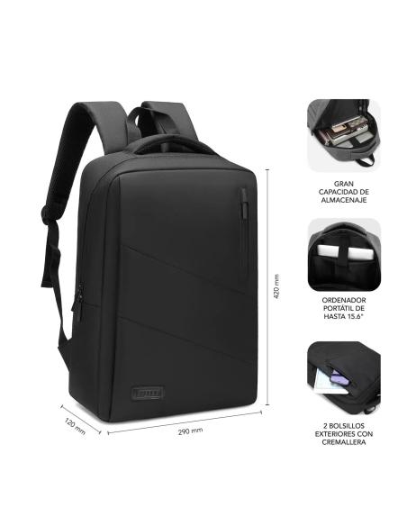 Subblim City Backpack Mochila para Portátil hasta 15.6" Negra