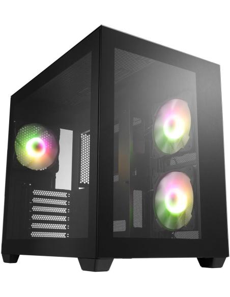 FSP CMT380 Midi Tower Cristal Templado USB 3.2 Negro