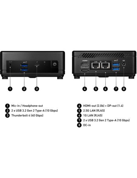 MSI Cubi 5 12M-211BES Intel Core i5-1235U Negro