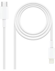 Nanocable 10.10.0601 Cable Lightning a USB-C Macho/Macho 1M Blanco-1343258