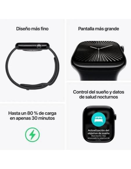 Apple Watch Series 10 GPS 42mm Caja Aluminio Plata con Correa Deportiva Blanco Denim M/L