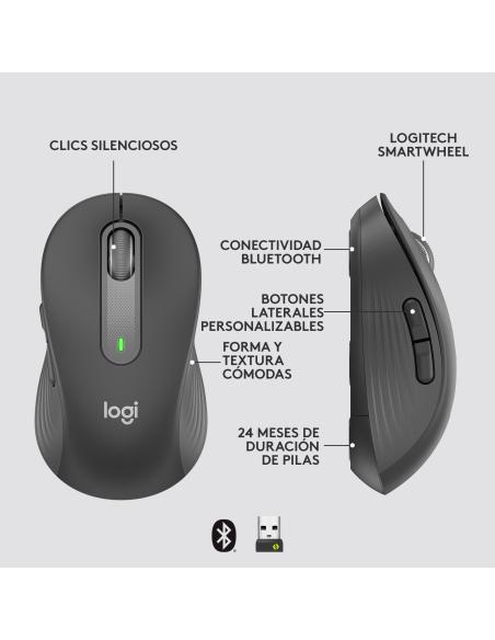Logitech Signature M650 Ratón Óptico Inalámbrico 2000DPI Gris
