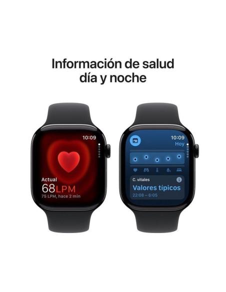 Apple Watch Series 10 GPS 46mm Caja Aluminio Negro Azabache con Correa Deportiva Negra M/L