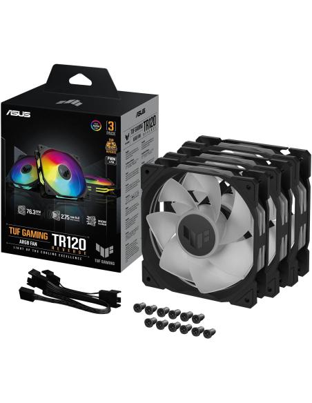 Asus TUF Gaming TR120 ARGB Reverse Fan Triple Pack Ventilador Suplementario 120mm Negro