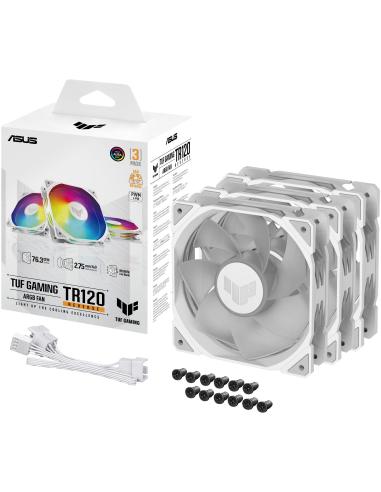 Asus TUF Gaming TR120 ARGB Reverse Fan Triple Pack Ventilador Suplementario 120mm Blanco