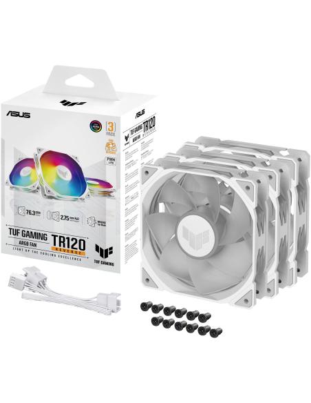 Asus TUF Gaming TR120 ARGB Reverse Fan Triple Pack Ventilador Suplementario 120mm Blanco